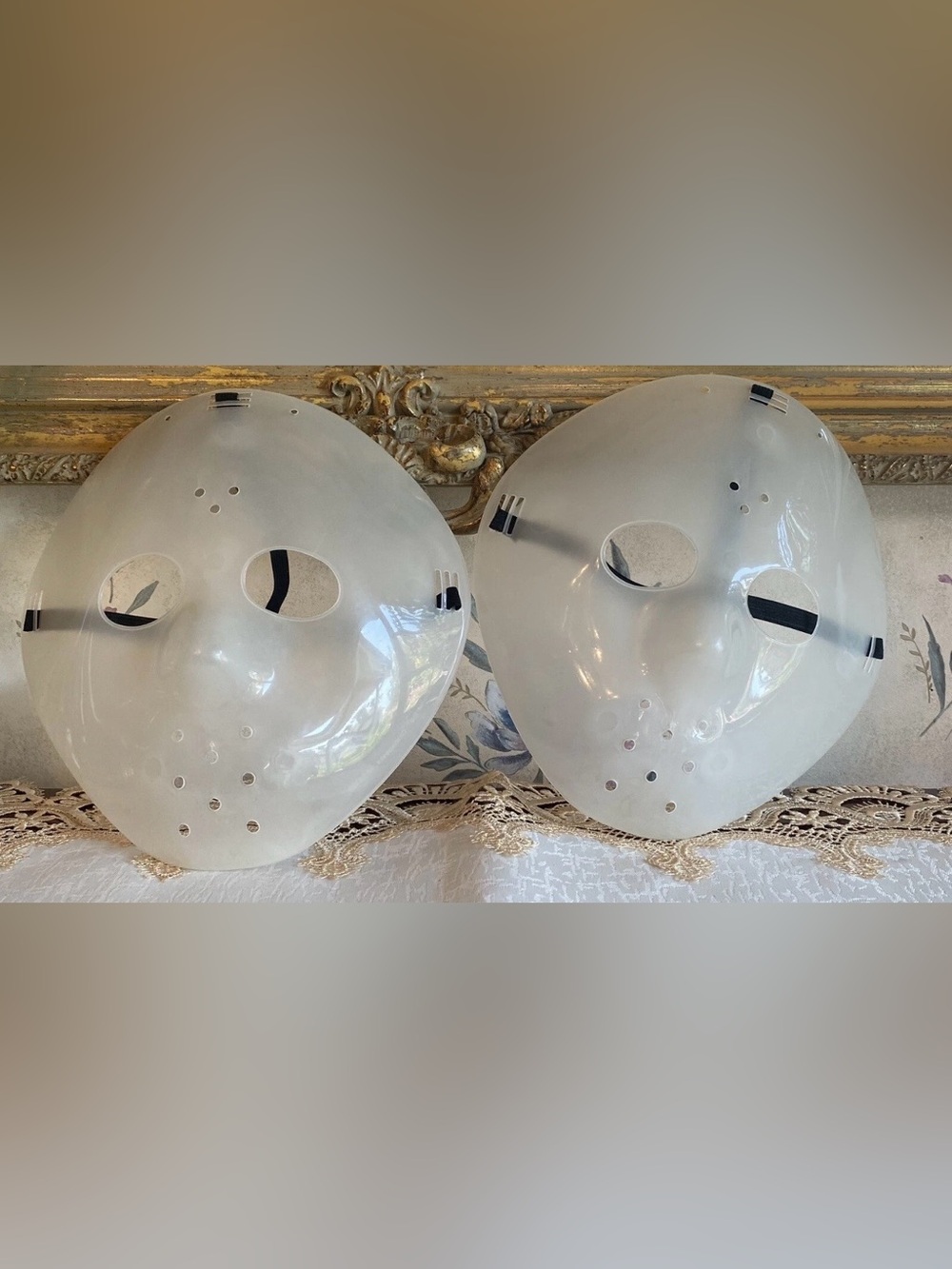Jason Voorhees Friday the 13th Scary Halloween Hockey Mask White Lot Of 2